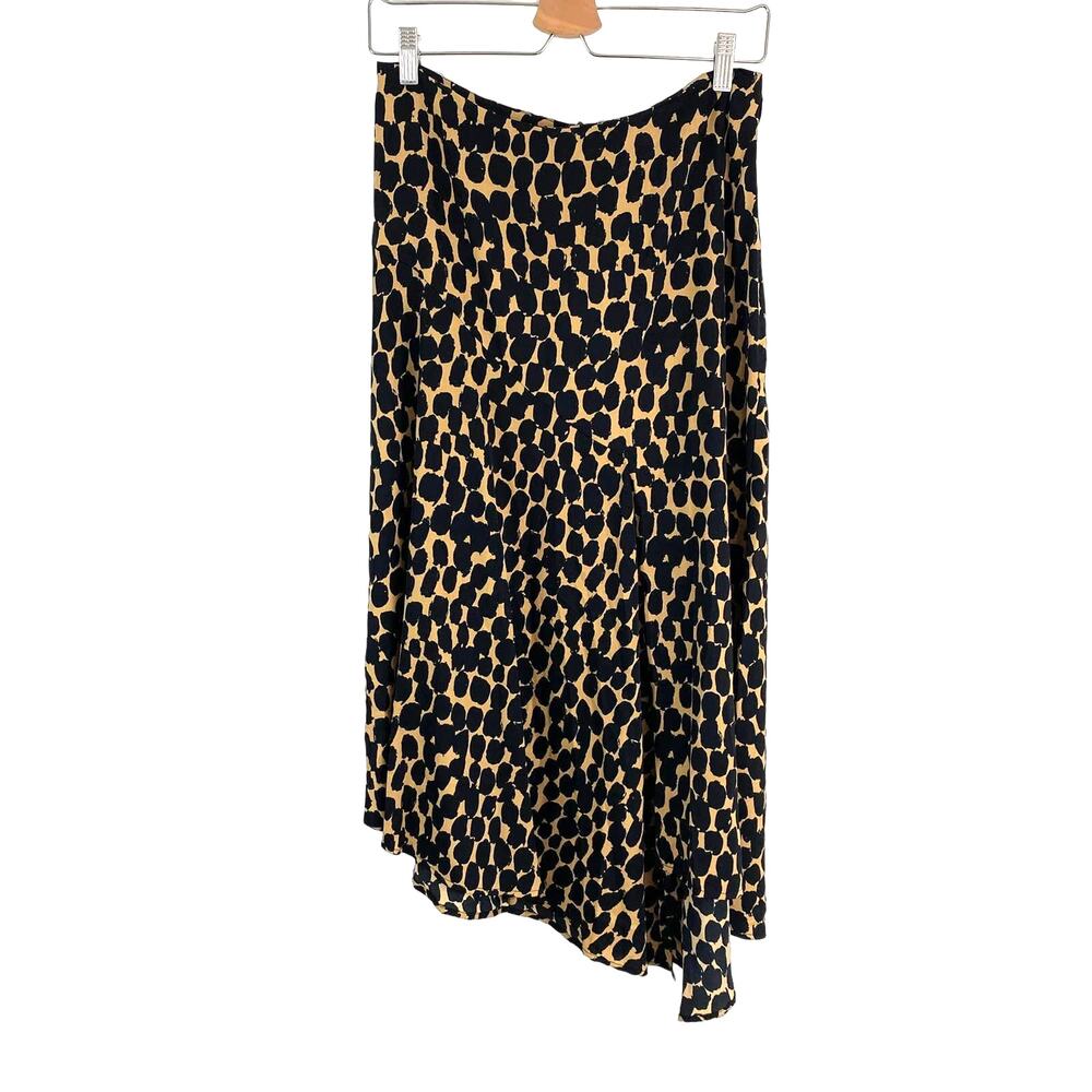 Who What Wear Leopard Print Asymmetrical Midi Skirt Flowy Chic 6